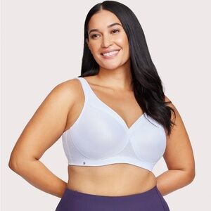 GLAMORISE SPORT FULL FIGURE MAGICLIFT SEAMLESS WIREFREE SPORTS BRA - 40C - White